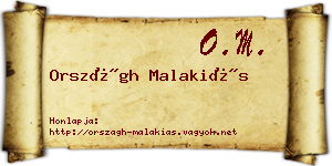 Országh Malakiás névjegykártya